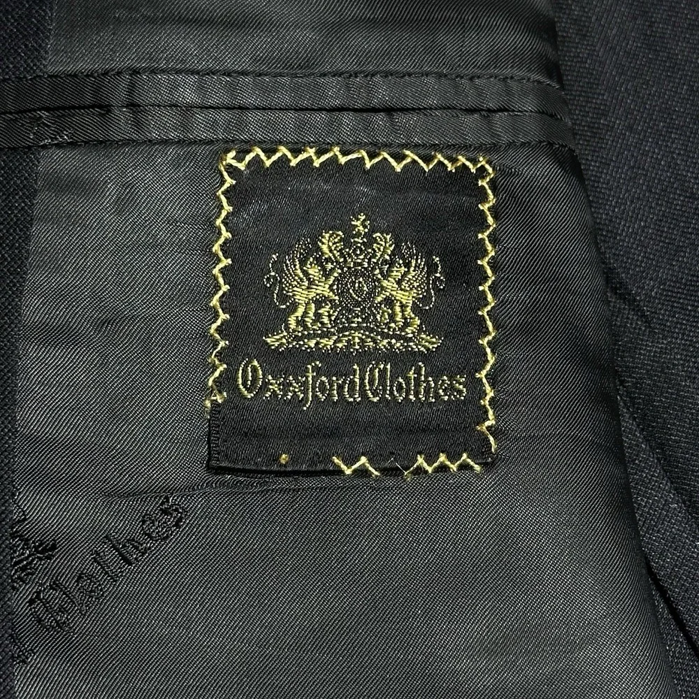 Vintage‎ Oxxford Clothes Blazer Mens 42L Black Wool Super 110's Unstructured